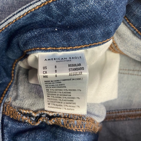 AE AMERICAN EAGLE MEDIUM WASH SKINNY JEANS - Picture 5 of 6